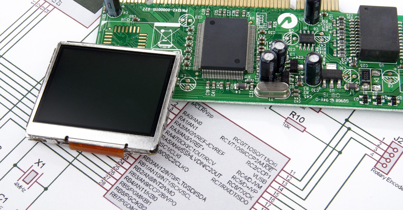 Display and circuit board with schematic